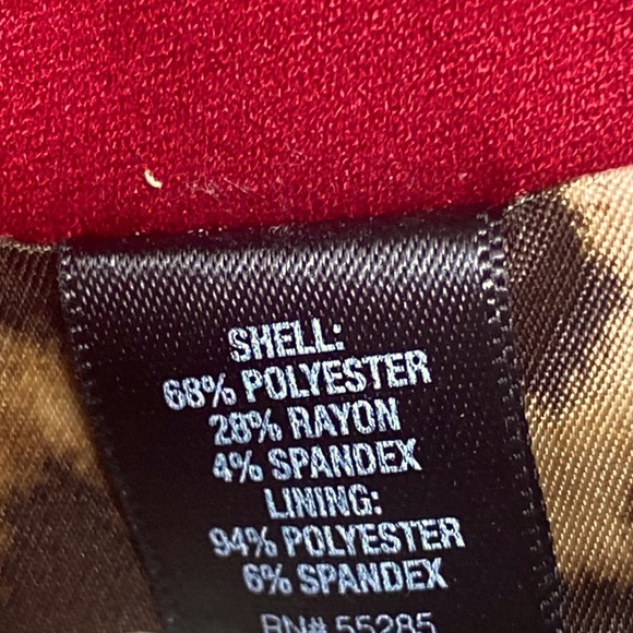 Express Studio Red Pencil w Leopard Lining Skirt Sz 8 - Picture 6 of 8